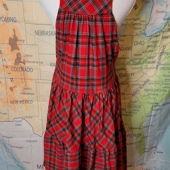 Vintage Candy Shaw Red Plaid Dress Size 6 Holiday - Picture 6 of 13